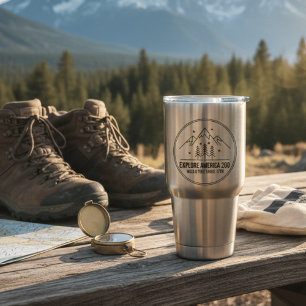 Explore America 250 Minimalistischer Berg Thermobecher