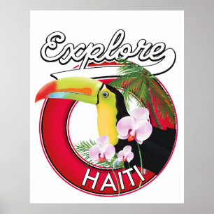 Explore Haiti Logo Reise-Patch. Poster