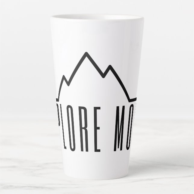 Explore More Minimalist Mountain Latte Mug Milchtasse (Vorderseite)