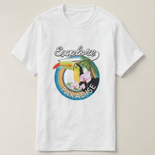 Explore Paradise Travel Logo Cartoon T-Shirt