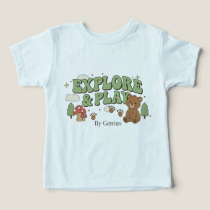 Explore & Play T-Shirt, Groovy Retro Wald Bär C
