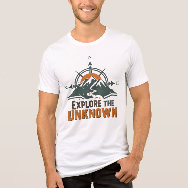 Explore the Unknown – Adventure Compass Mountain  Tri-Blend Shirt (Vorderseite)