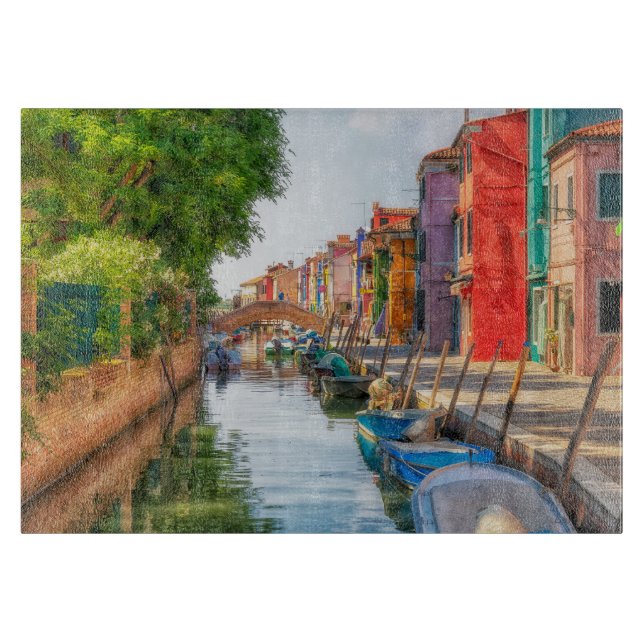 Explore the Vibrant Charm of Burano Schneidebrett (Vorderseite)