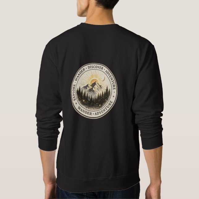 Explore Wander entdecken Front Brust Rückseite Dru Sweatshirt (Rückseite)
