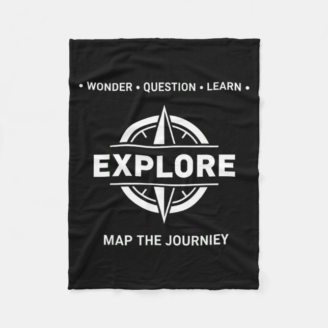 Explore Wonder Question Learn Map The Journey  Fleecedecke (Vorderseite)