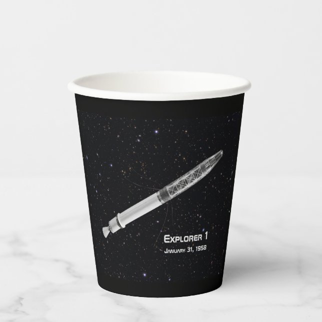 Explorer 1 Satellite Starry Sky Pappbecher (Vorderseite)