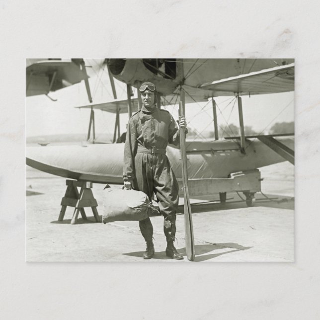 Explorer Byrd and Seaplane: Anfang der 1900er Jahr Postkarte (Vorderseite)