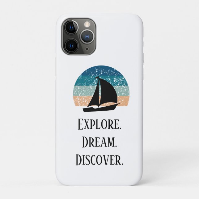 Explorez. Rêvez. Découvrez. Coque mobile de voyage (Dos)