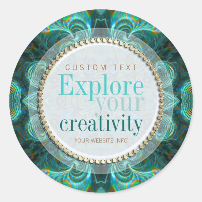 Explorez votre autocollant Fractals Turquoises de  (Devant)