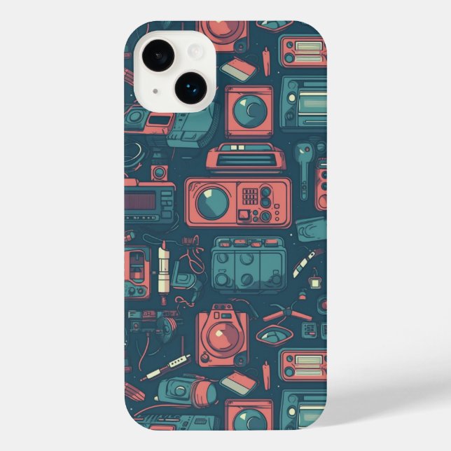 Explosion aus der Vergangenheit: Technik der 80er  iPhone 14 Plus Hülle (Rückseite)