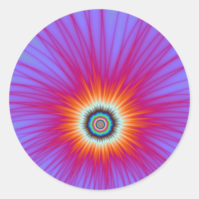 Explosion der Aufkleber in Rosa Blau und Rot (Vorderseite)
