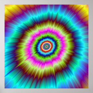 Explosion der gefärbte Krawatte Poster