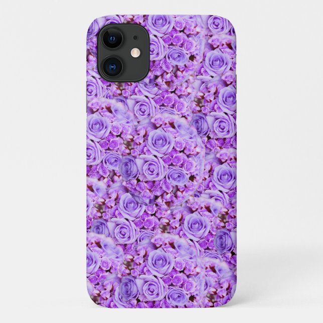 Explosion der lila Rose-Bouquet-Blume Case-Mate iPhone Hülle (Rückseite)