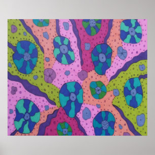 Explosion des Abstrakten Zeichnend Farbstoffs Poster