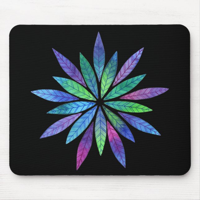 Explosion des blaugrünen Blätter Mousepad (Vorne)