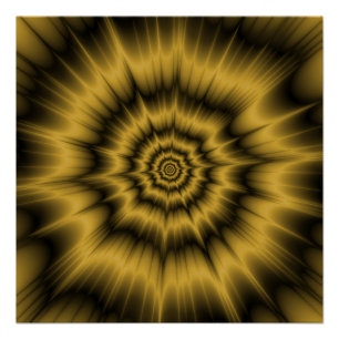 Explosion d'or jaune Zazzle Poster parfait
