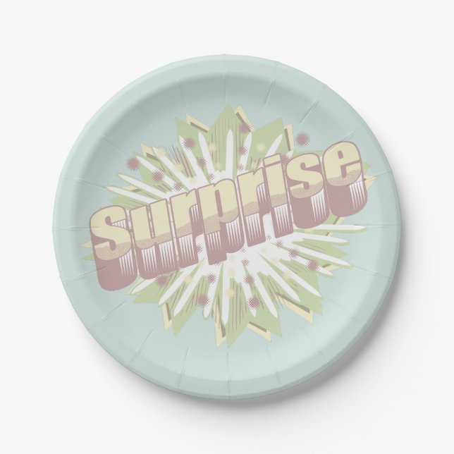 Explosion einer überraschenden Onomatopoese Pappteller (Vorderseite)