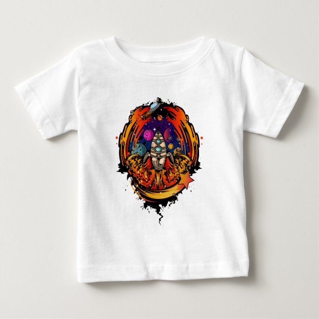 Explosion eines Raumschiffs Baby T-shirt (Vorderseite)