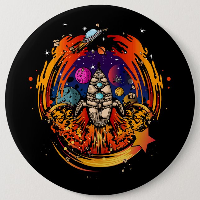 Explosion eines Raumschiffs Button (Vorderseite)