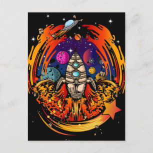 Explosion eines Raumschiffs Postkarte