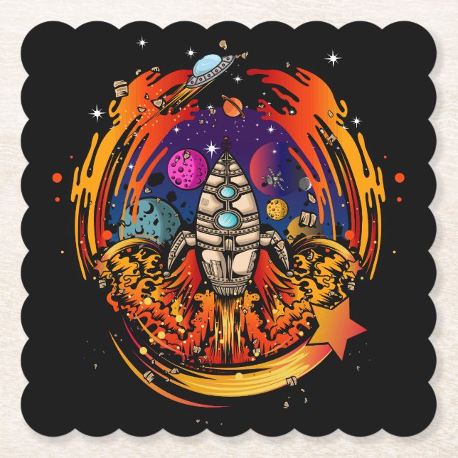 Explosion eines Raumschiffs Untersetzer (Vorderseite)