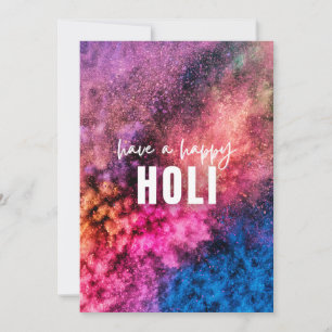 Explosion heller Farben mit Happy Holi Wunsch Dankeskarte