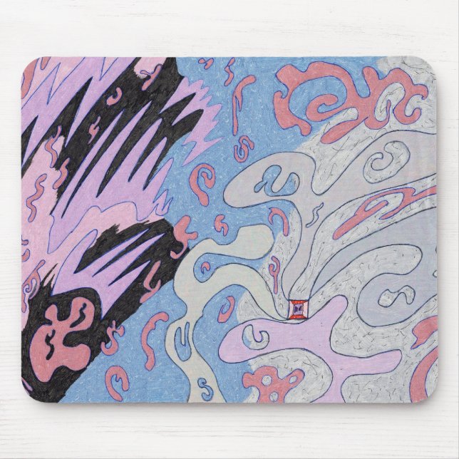 "Explosion im Weltraum" Abstrakte Kunst Mousepad (Vorne)