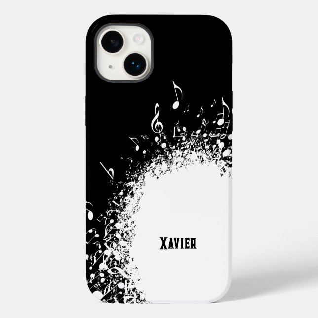 Explosion schwarz-weißer Musik Case-Mate iPhone 14 Plus Hülle (Rückseite)