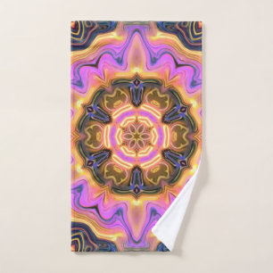 Explosion von Lava Pot Lotus Mandala Badhandtuch Set