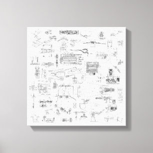 Explosionsdarstellungs-Patent-Diagramme dehnten Leinwanddruck
