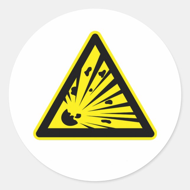 Explosionsgefahr Runder Aufkleber (Vorderseite)