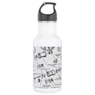Explosionsnaben-Diagramm (Schwarzes/Weiß) Trinkflasche