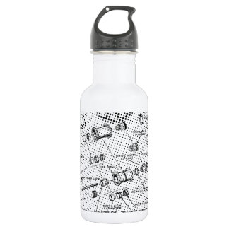 Explosionsnaben-Diagramm (Schwarzes/Weiß) Trinkflasche