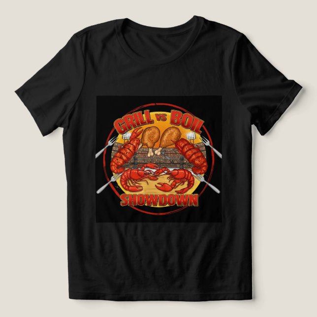 Explosive Grill gegen Boil T-Shirt! 💥 🍽️ Tri-Blend Shirt (Design Vorderseite)