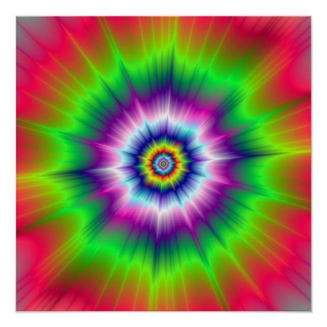 Explosive Krawatte-Färbung Zazzle Perfect Poster (Vorderseite)