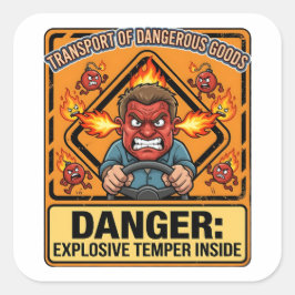 Explosive Temper Trucker | ADR digital download Quadratischer Aufkleber