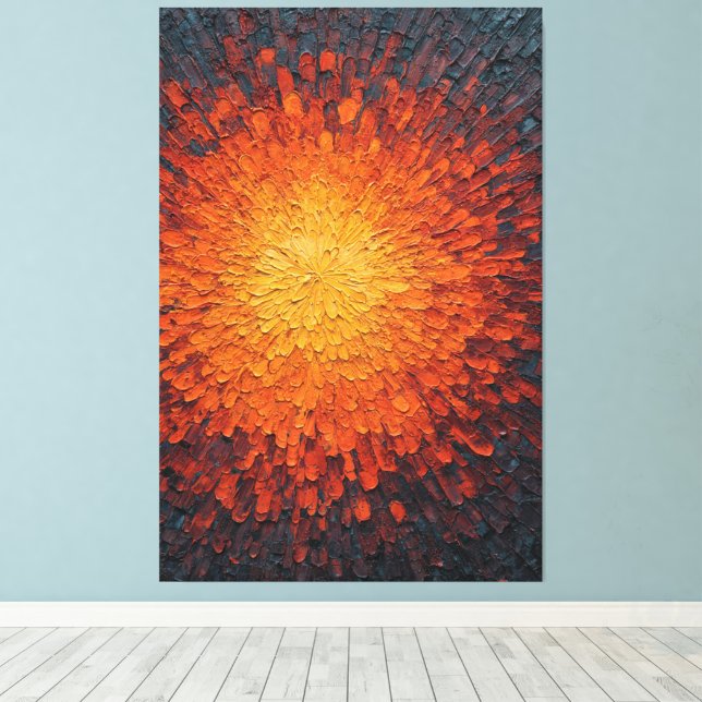 Explosiver Lichtausbruch Texturierte Abstrakte Wan Leinwanddruck (Insitu (Holzboden))