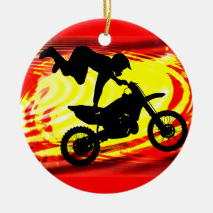 Explosiver Motocross-Sprung Keramik Ornament
