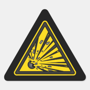 Explosiver warnender Aufkleber