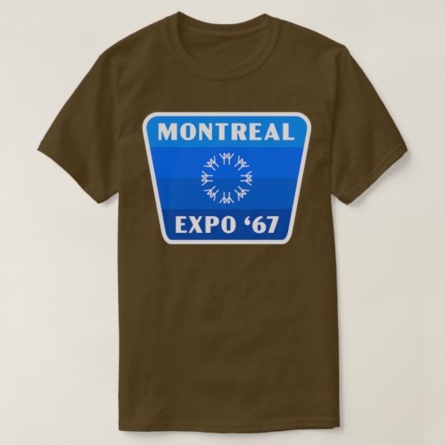 Expo 67 Montreal Welten Messe Retro Abzeichen Blau T-Shirt (Design vorne)