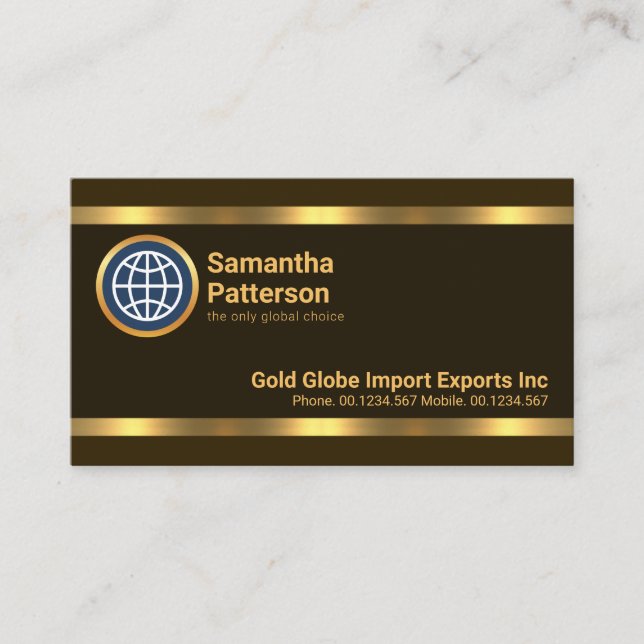Export Minimalistisch markanter Goldlinien Visitenkarte (Vorderseite)