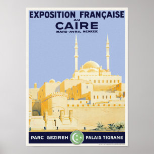 Exposition francaise au Caire Poster vintage 1929