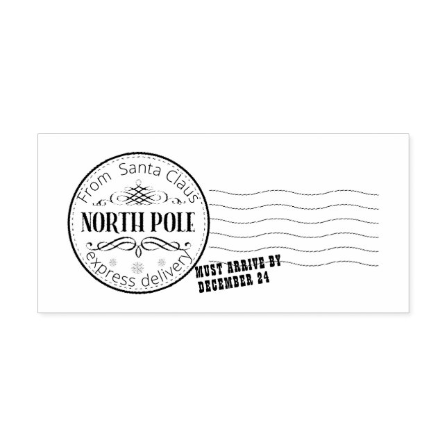 Express Lieferung mit Pol Santa Mail Gummistempel (Prägung)