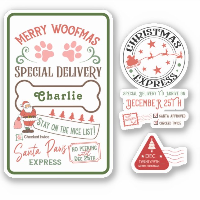 Express Lieferung North Pole Santa Mail gibt Wasse Aufkleber (Vorderseite)
