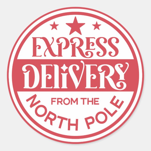 Express-Lieferung vom Nordpol Runder Aufkleber (Vorderseite)