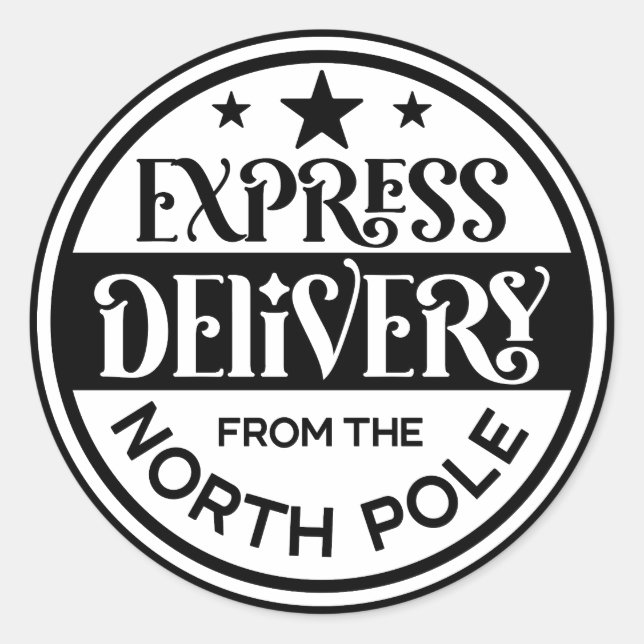 Express-Lieferung vom Nordpol Runder Aufkleber (Vorderseite)
