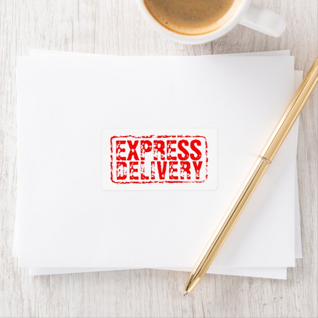 Express Livraison étiquettes de adresse de tampon  (En situation)