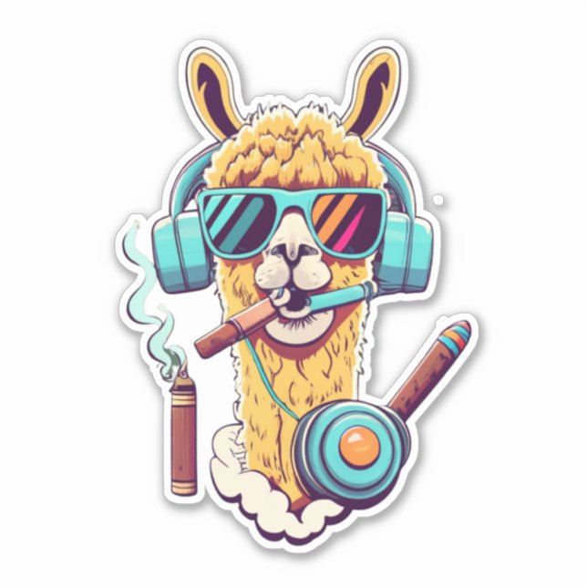 Express mit Llama Vinyl Stickers Aufkleber (Vorderseite)