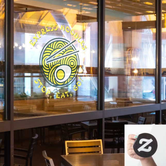Express Ramen Noodles Restaurant Klein Fensteraufkleber (Restaurantfenster)