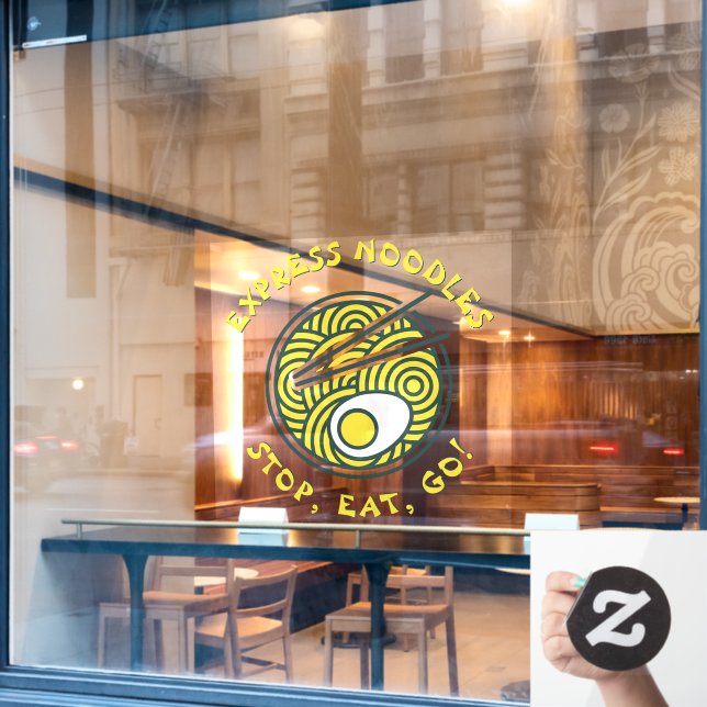 Express Ramen Noodles Restaurant Medium anpassen Fensteraufkleber (Café-Fenster)